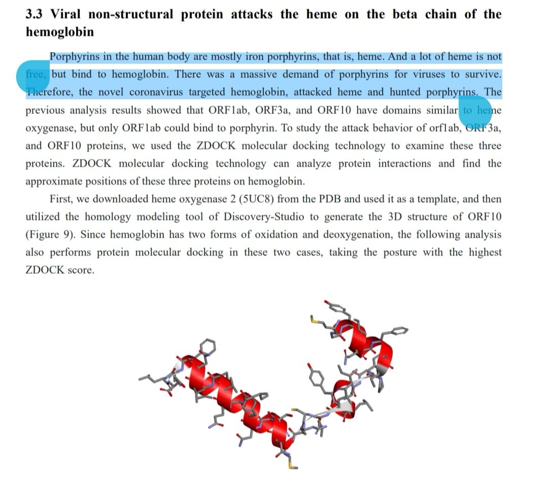 Reading a study tonight that shines a light into what goes on in the lungs with  #covid19tldr: the virus steals resources from hemoglobin for survival. Less hgb that can carry oxygen leads to CO2 poisoning while lung cells experience inflammation.  https://chemrxiv.org/articles/COVID-19_Disease_ORF8_and_Surface_Glycoprotein_Inhibit_Heme_Metabolism_by_Binding_to_Porphyrin/11938173