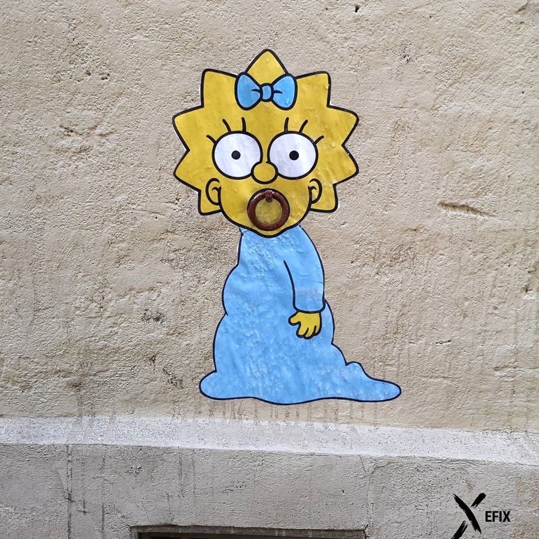 creapills's tweet photo. Maggie Simpson par @efixworld #StreetArt https://t.co/bwwjtATG7O