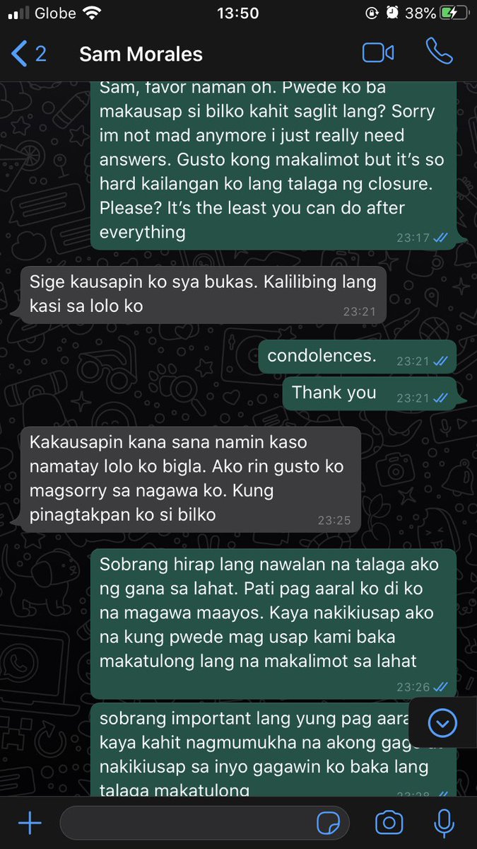 THREADpt3 (cont) It was a few weeks na hindi ulit ako kumakain. Wala akong gana to do anything napabayaan ko na plates ko. I was a complete mess. Anong ginawa ko to deserve this? I was uneasy. I needed an explanation otherwise im gonna be like this for a while. So I contacted Sam