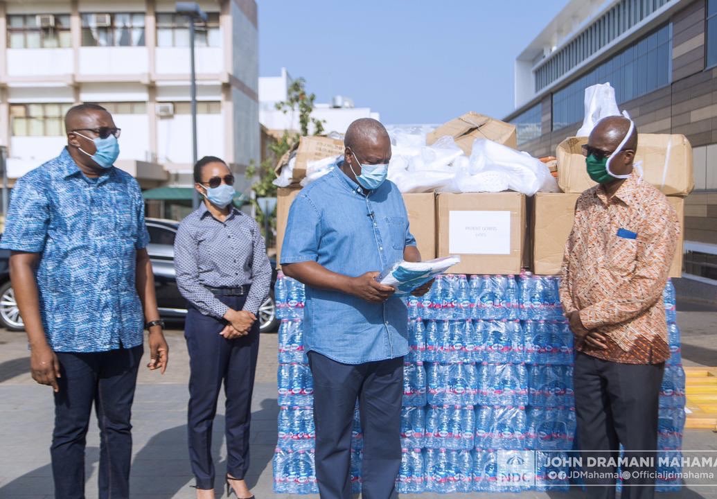 John Mahama donates PPEs to Ridge Hospital 