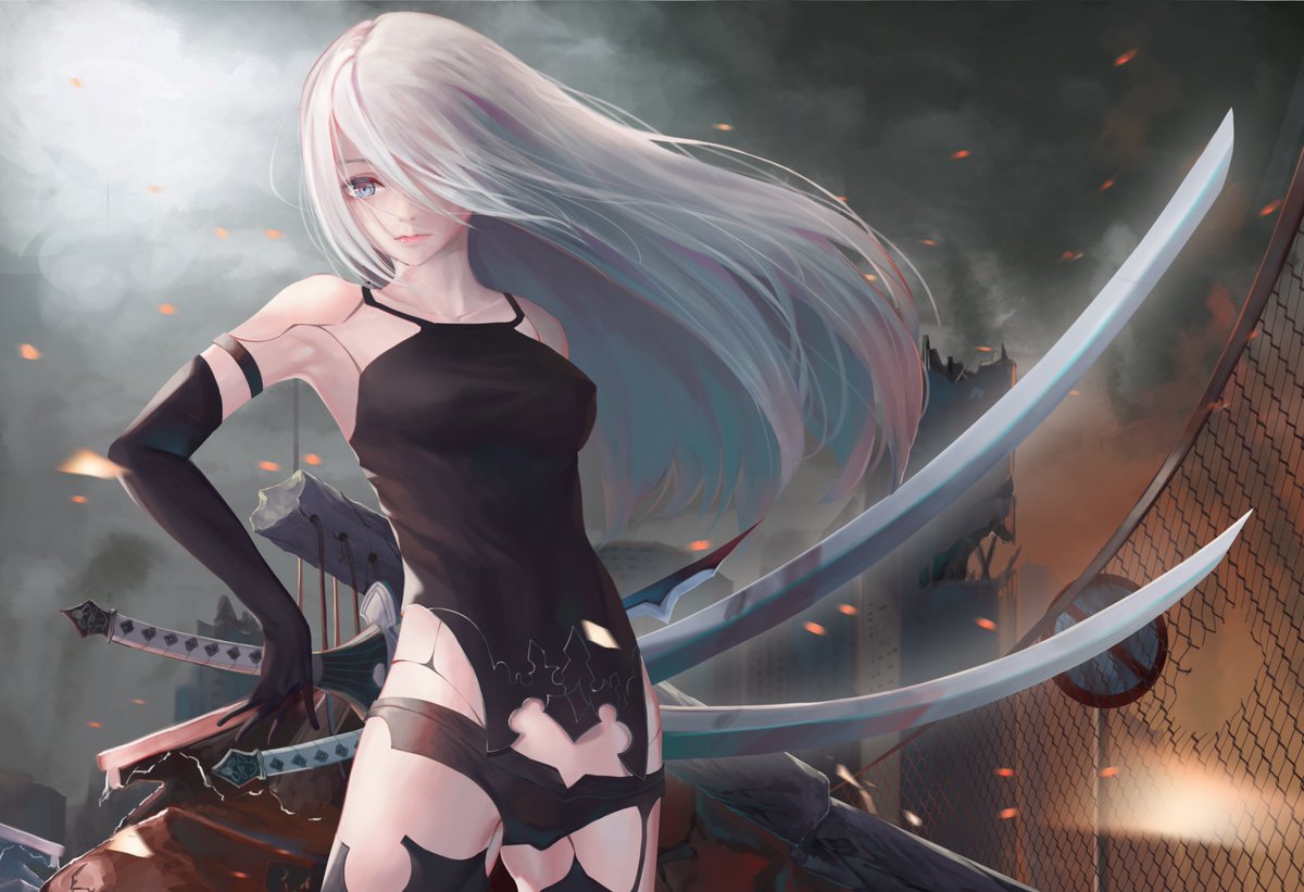 ヨルハA型二号 「厚塗り練習

#NieR 
#ニーア 」|Nekobellのイラスト