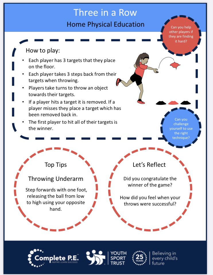 BYASportandPE's tweet photo. Home learning PE you could do with siblings or parents! 😊💪🏻🎾🎯 #keepactive https://t.co/OsjwKp1w3t