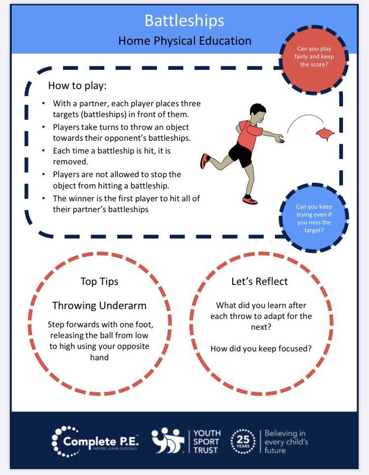 BYASportandPE's tweet photo. Home learning PE you could do with siblings or parents! 😊💪🏻🎾🎯 #keepactive https://t.co/OsjwKp1w3t