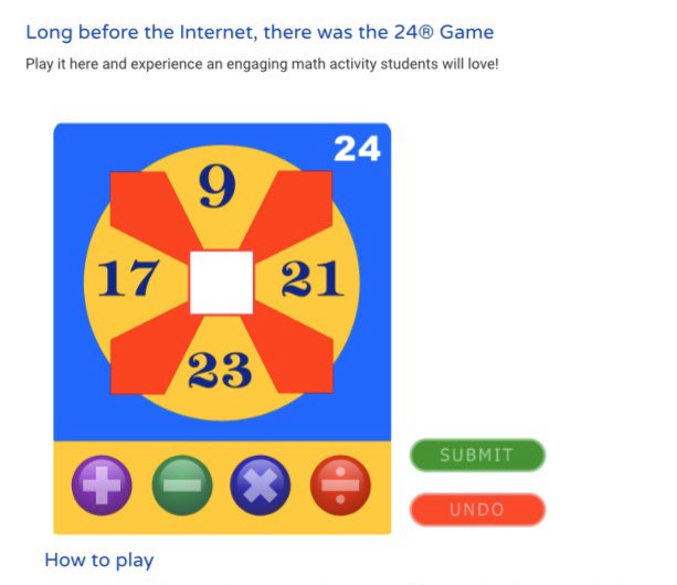 MrsBrown365's tweet image. Happy #MathChallengeMonday! How many ways can you make 24 using the numbers on the card? Comment a 🐬 for each solution you find! @24game @FreetownAACPS
