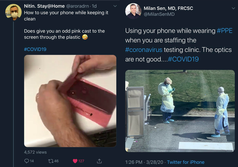 SteriDev's tweet photo. We've been trying to think of a way to help with the #coronavirus #pandemic. We got inspired by @MilanSenMD @aroradrn @MelanieH_L. It's not #PPE, but does anyone know someone in Detroit we can talk to about donating some sterile phone cases (#cleancases)? @theblondeMD https://t.co/fMt739uctH