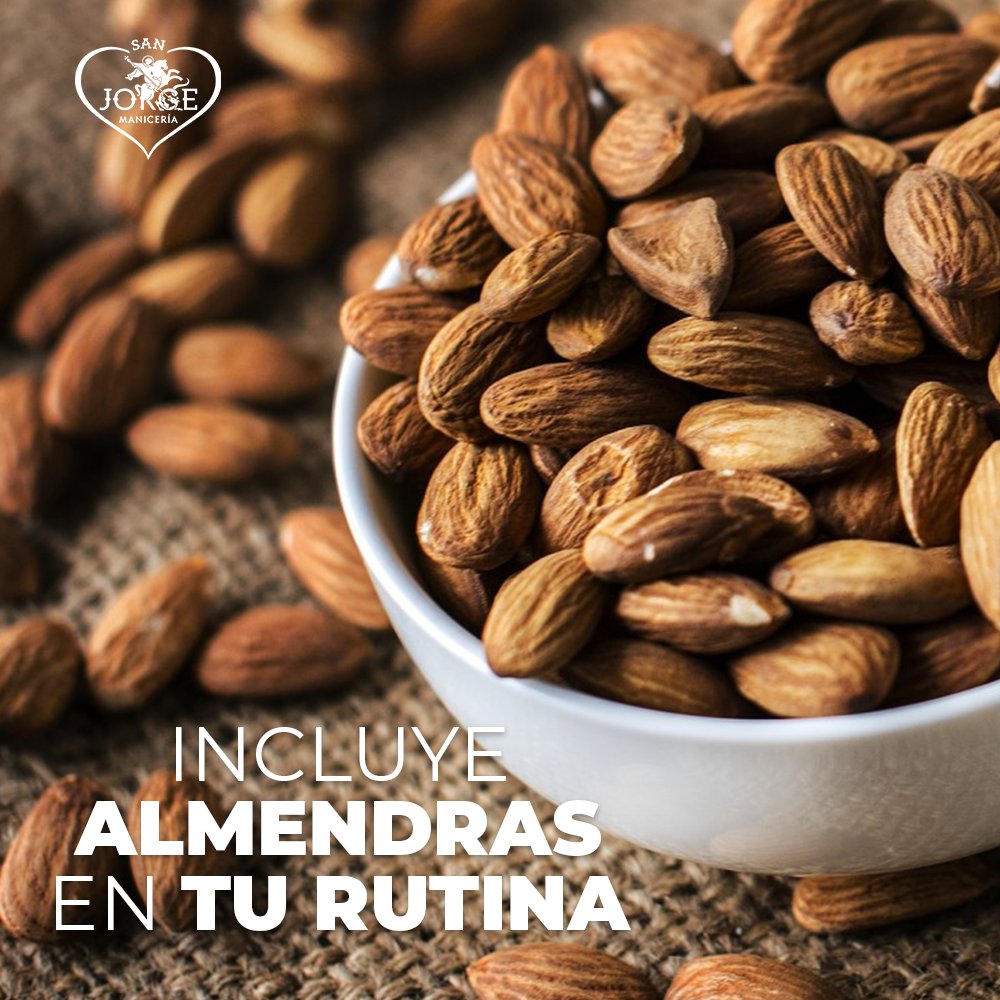 ¿Sabías que las almendras pueden ser muy beneficiosas para tu salud?

1. Es un alimento reconstituyente y tonificante por ser una buena fuente de proteínas, especialmente para los niños y adolescentes, y también para deportistas.
¡Encuéntralas en Manicería San Jorge!