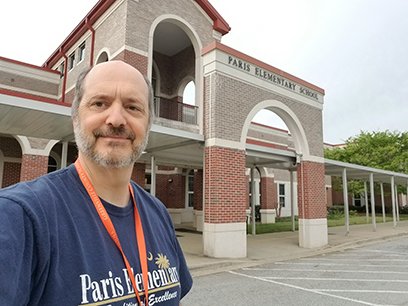 ParisPrincipal's tweet photo. Let's see all that Paris spirit!  Post your picture wearing Paris Elementary spirit wear or the blue and white school colors.  I can't wait to see all of you!  I miss you!  #lovethatParisSpirit https://t.co/f3xEOGWLtc