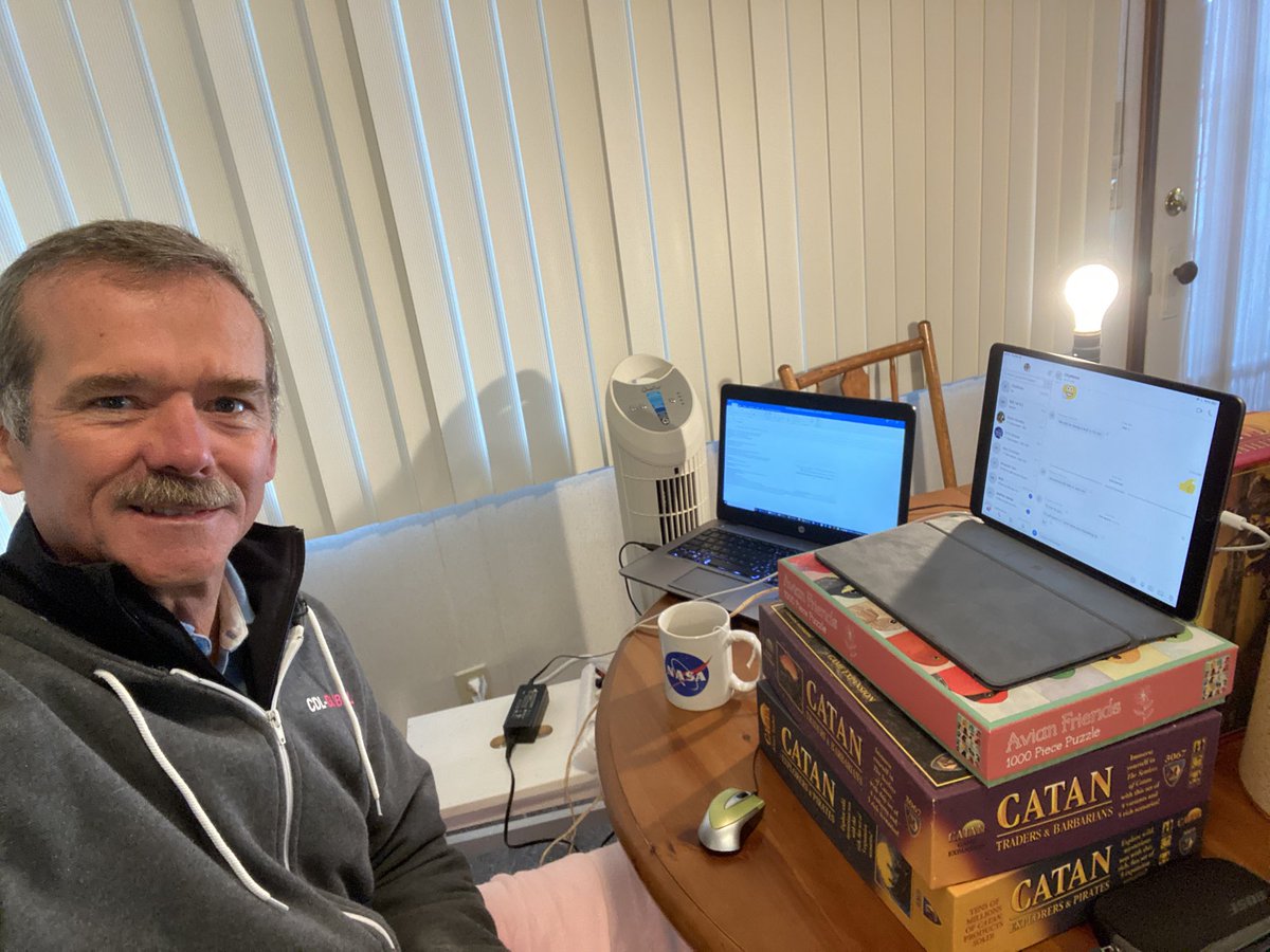 981CHFI's tweet photo. Coming up at 8:30 - #DarrenAndMo check in with @Cmdr_Hadfield. As someone who has spent 166 days in space, he has some tips for managing #SelfIsolation https://t.co/MA6CiEhWxd