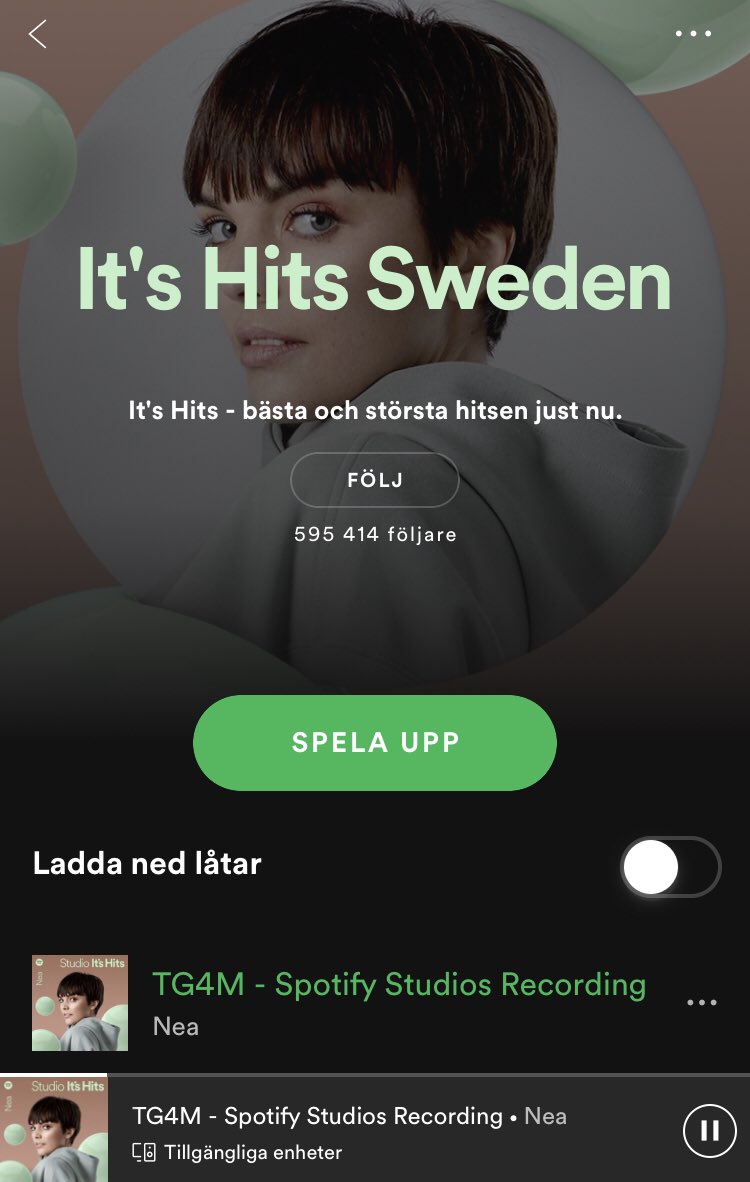 LinneaSodahl's tweet photo. Thank u @SpotifySweden for the support and cover of the biggest playlist in Sweden ‘It’s Hits’ !! 🥰🥰 https://t.co/cwjwbBDQ7q