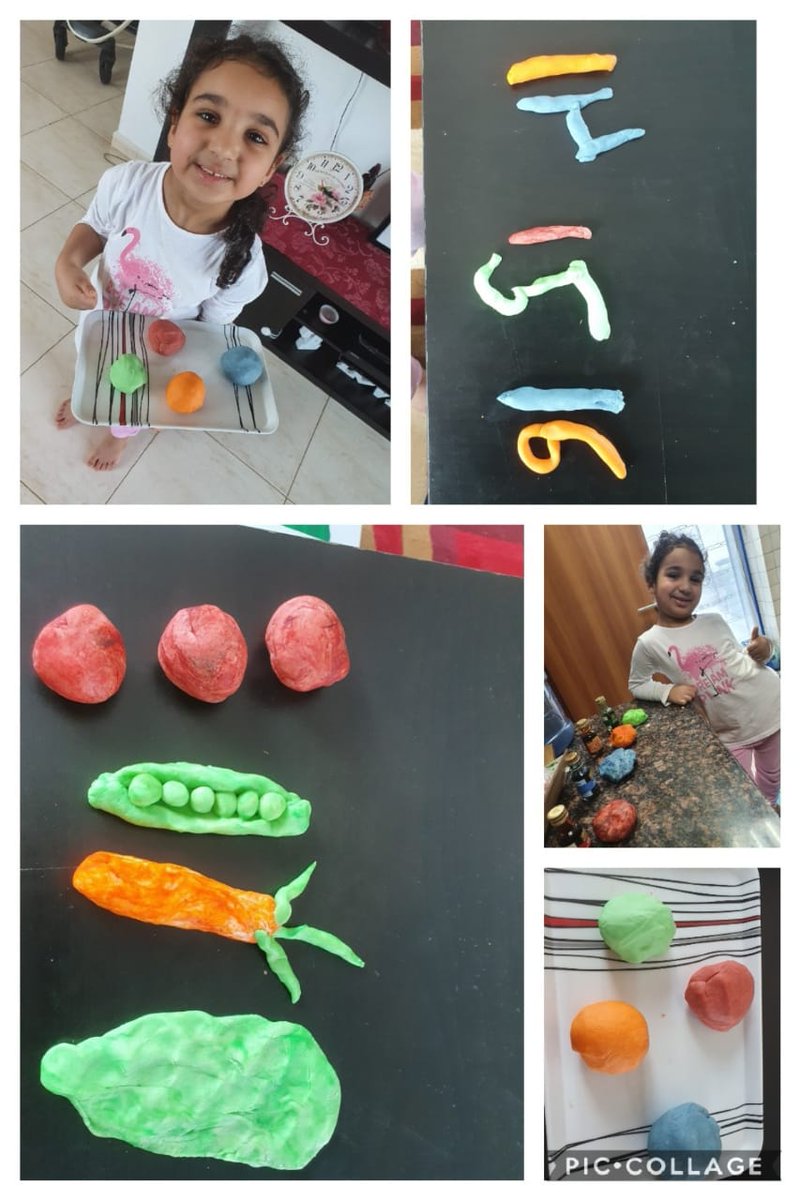 OaktreeDubai's tweet photo. An FS2 student made her own playdough today and used it to create props from the 'Olivers Vegetables' story 😍🥕

#InThisTogetherDubai #oaktreefamily #bethebest https://t.co/SSmbNJMe6Y
