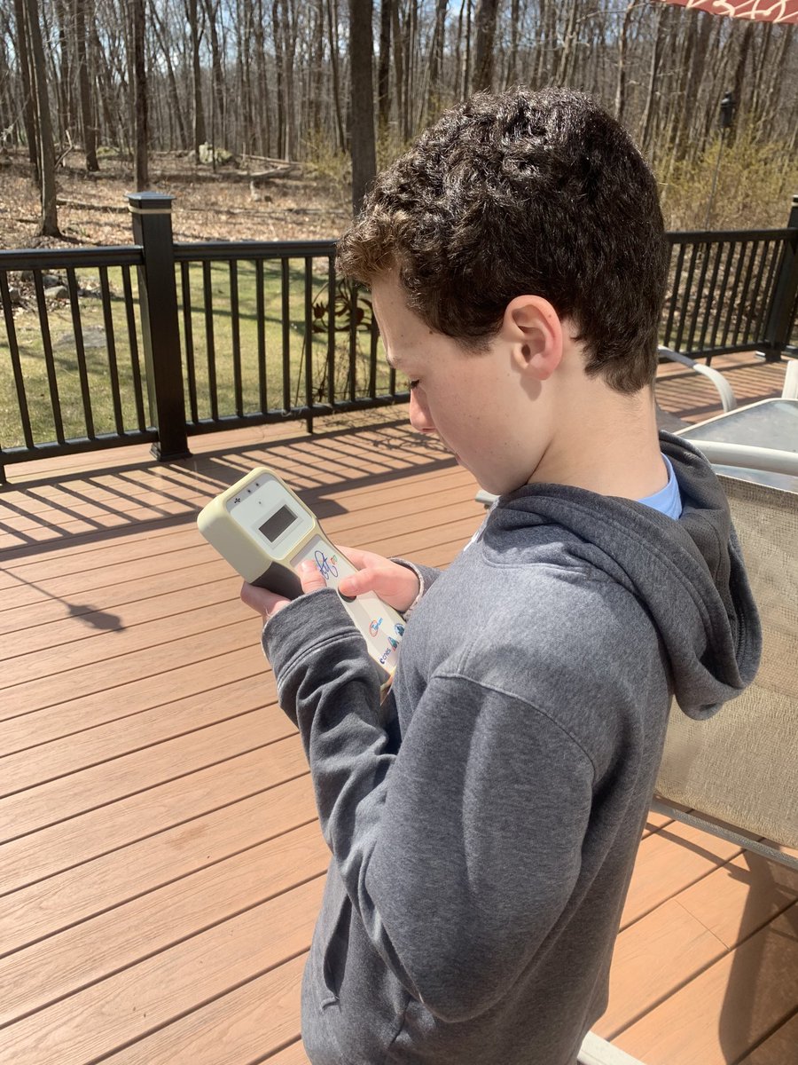 bradwturner's tweet photo. @GLOBEProgram With school being closed I was able to get my own little learner to take aerosol optical thickness measurements. #calitoo https://t.co/ovuea5wNWW