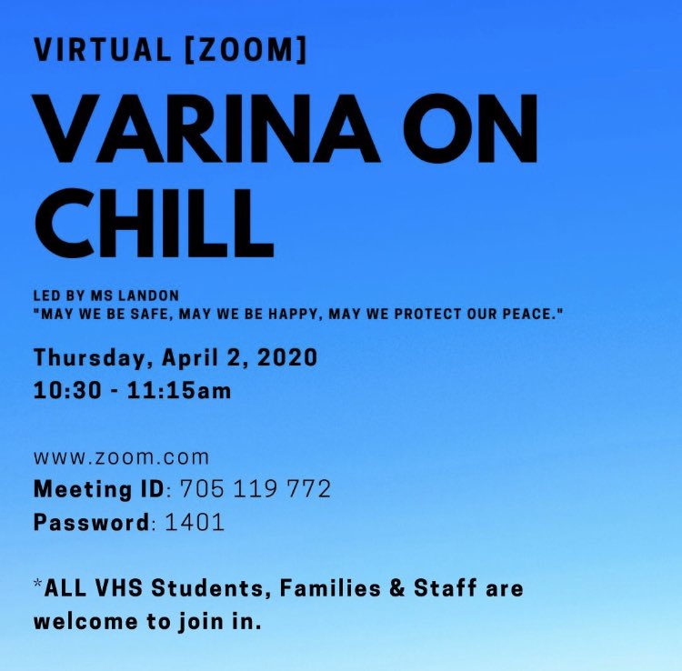 *UPDATED* Varina on a Chill flyer! See change in date.