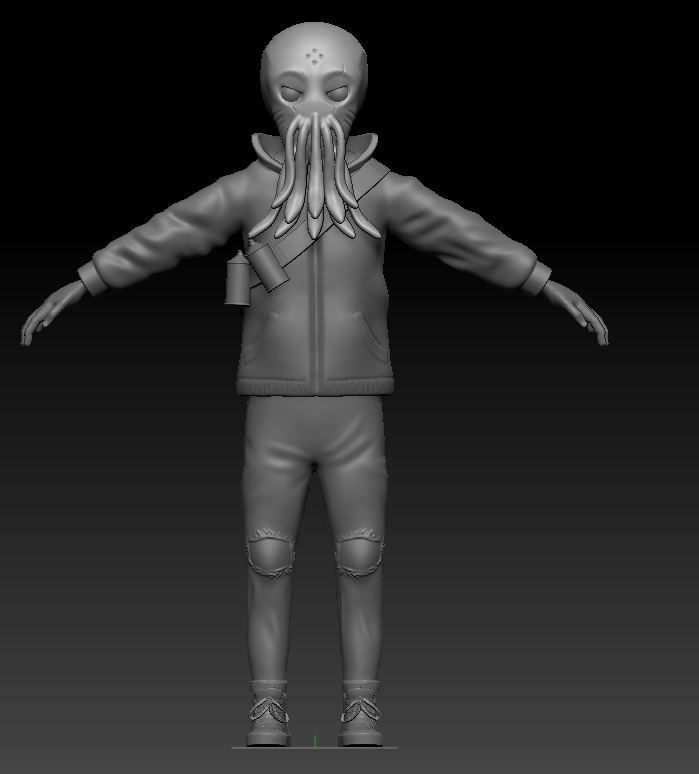 R1verztv's tweet image. He&apos;s Finished... well in Zbrush at least. The final touches to the character were done this week and now its time to move on to some of the tedious work. Retopology 😨.
#PurdueGameDev