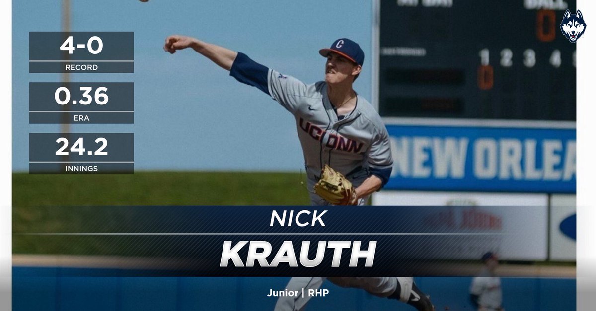 An All-American start to 2020 for Nick Krauth. 

Read about his rise to being the Huskies Ace 👇

Feature: bit.ly/2vYv2Cq