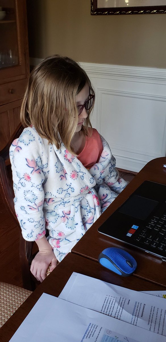 AhronnW's tweet photo. Messy Hair - Don't Care for Virtual School Spirit Week!  Rockin' digital learning in our PJs! @summithillhusky #HuskiesOnline #FCSrising https://t.co/ZDdEegL9eL