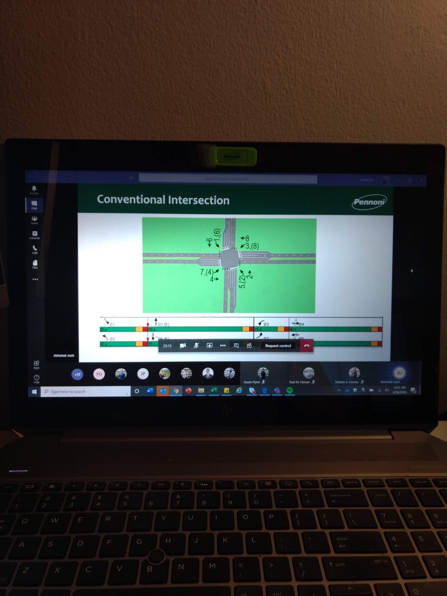 DanitheEngineer's tweet photo. Transportation Group Monthly Meeting while we are all working remotely? Business as usual, just through Microsoft Teams instead of in-person. This month we learned about alternative intersections from one of our colleges in our traffic sub-group! #workingremotely #whyPennoni https://t.co/9jLWymc9UM