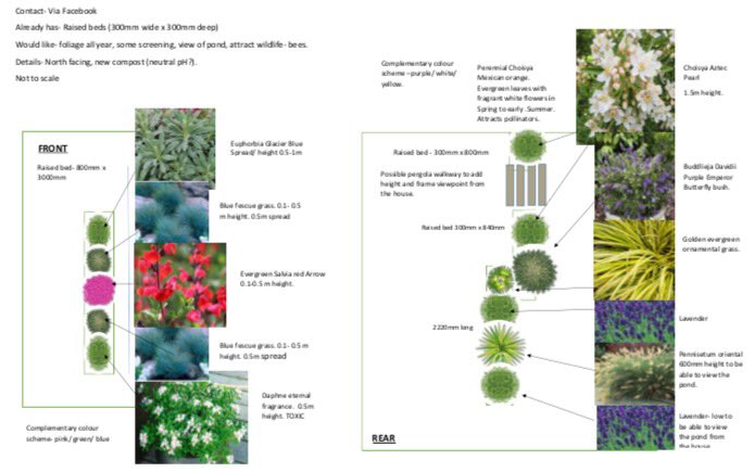 F R E E  D E S I G N  I D E A S

In these uncertain times, many of us are turning to our gardens for health/ well-being. 

If you  are struggling to think of a planting plan/ layout then get in touch.  NO CATCH! 

admin@junipergardendesign.co.uk 
#TheLockdown #onlinegardendesign