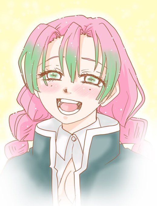 ひかる🐥さんがTwitterに投稿した甘露寺蜜璃(鬼滅の刃)のイラスト。