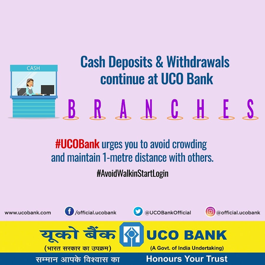 UCOBankOfficial's tweet photo. #UCOBank is committed to serve the Nation by keeping essential services operational. Customers are requested to visit in case of emergencies only.
Download #MBankingPlus App for availing Banking Services from the safety of Your Home.
https://t.co/K7y4KHE7AA
@DFSFightsCorona @RBI https://t.co/Fkey0vTfWG