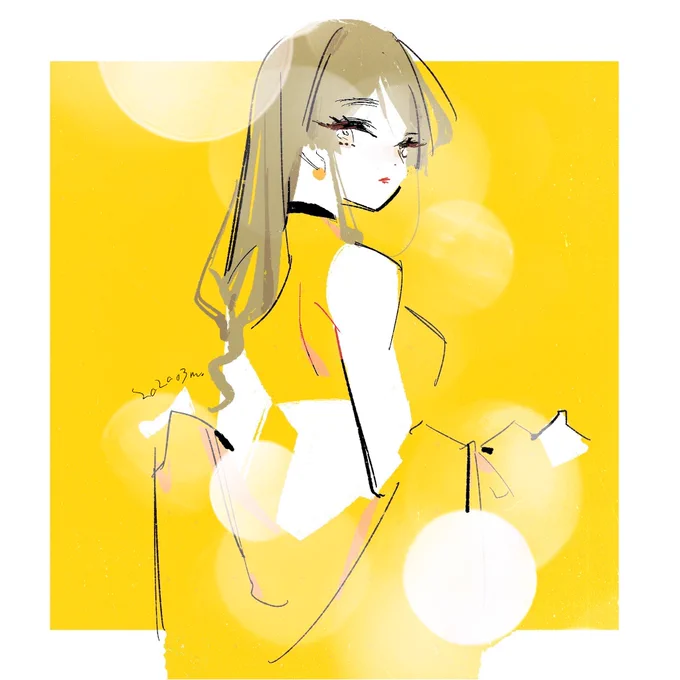 黄色いカーディガン 