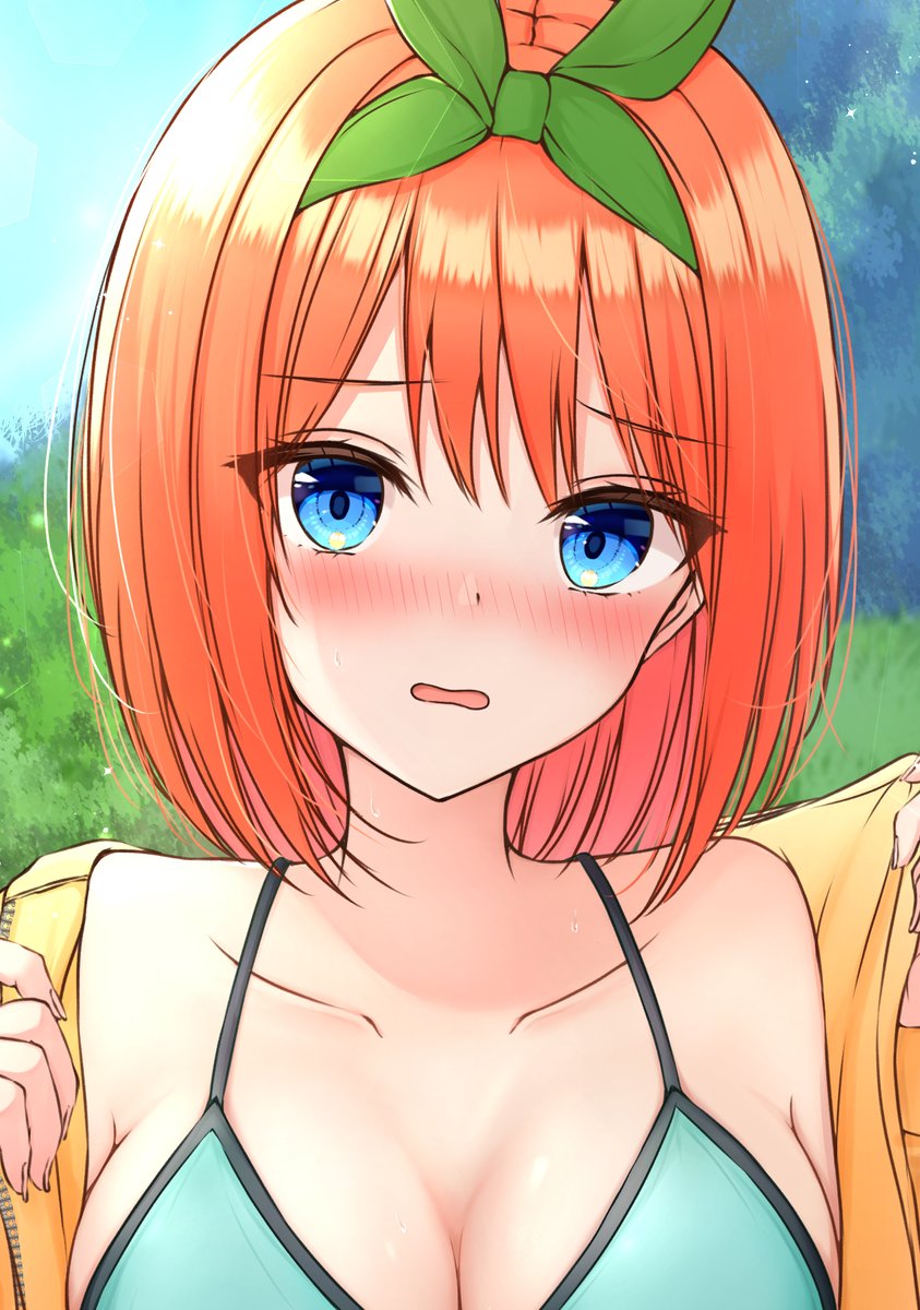 中野四葉 「「今日は濡れても大丈夫なんですよ?」
#五等分の花嫁 #中野四葉 」|ゆきうなぎ🐰のイラスト