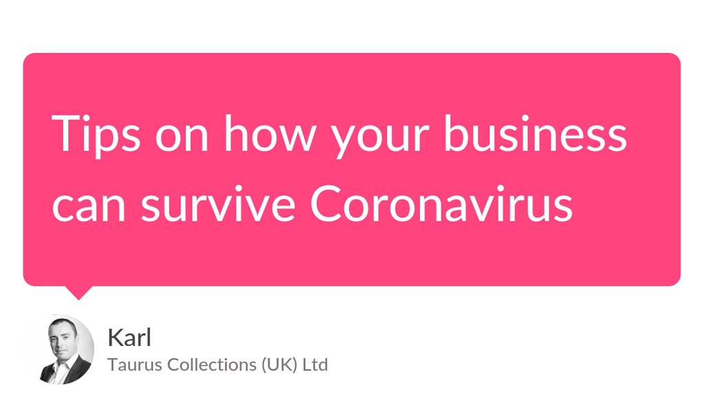CollectDebts's tweet image. Timeline planning – Treat the COVID-19 crisis as one that will last 3-6 months.

Read the full article: Tips on how your business can survive Coronavirus
▸ lttr.ai/OtI3

#Creditcontroltips #DebtCollection #Taurus #Bestdebtcollectiontips #Coronavirus #Blog