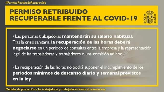 🔴Se aprueba #PermisoRetribuidoRecuperable para las personas trabajadoras de servicios no esenciales.

Los #trabajadores y #trabajadoras disfrutarán de ese permiso, de carácter obligatorio, del 🗓30/03 al 9/04 de 2020, ambos inclusive.

<a href="/elEconomistaes/">elEconomista.es</a> 🗞️bit.ly/3bwP1r5