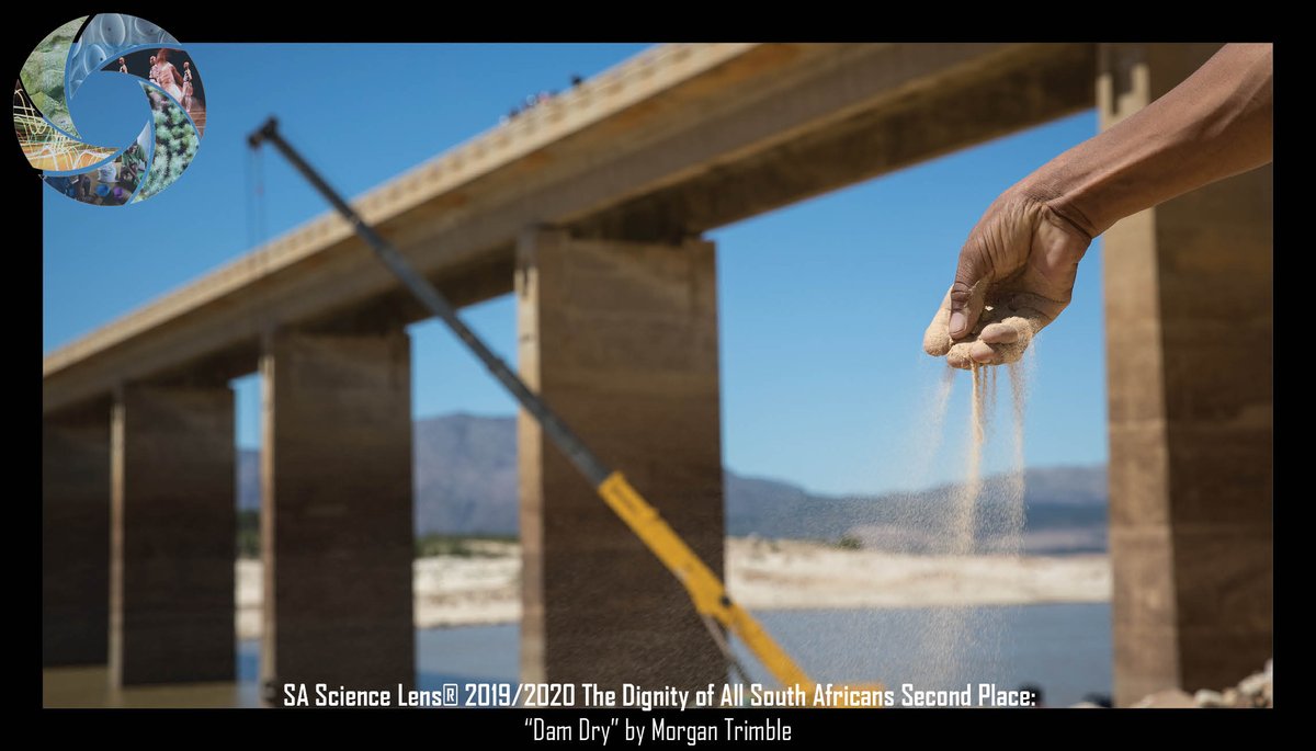 NRF_SAASTA's tweet photo. “Dam Dry”. The Teewaterskloof Dam's level dropped so low during Cape Town’s water crisis that it was mostly a dust bowl. Machinery was brought in to channel water to where it could be pumped. See more #SAScienceLens photos: https://t.co/wnDn3w8IaO https://t.co/nRaMZOckY9