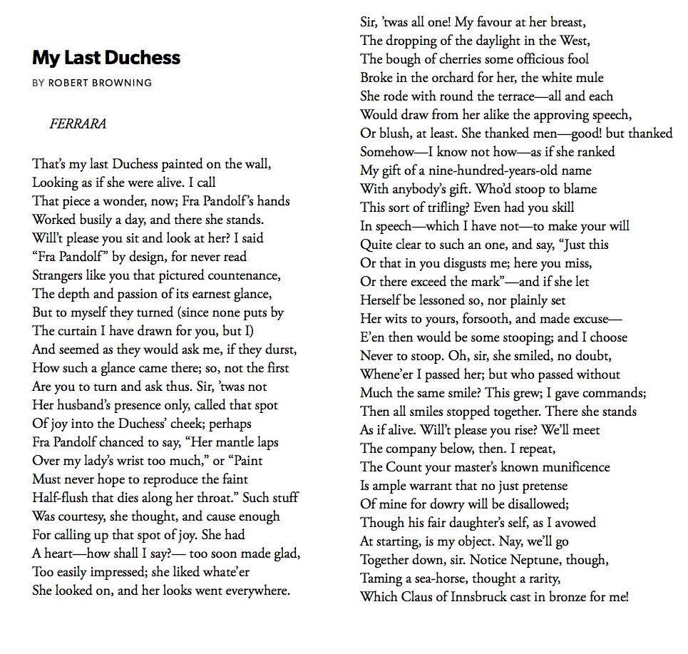 39 My Last Duchess by Robert Browning, read by Timothy West #PandemicPoems  https://soundcloud.com/user-115260978/39-my-last-duchess-by-robert-browning-read-by-timothy-west