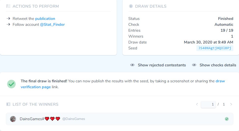 Stat_Finder's tweet photo. And the winner is... 

@DainsGames 

Please contact Acidtiger on Telegram to claim your prize! https://t.co/RG5G9zvqwZ