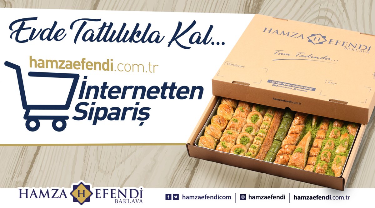 Sizler evde tatlılıkla kalın diye internet sitemizden vereceğiniz tüm siparişleri ücretsiz kargo ile gönderiyoruz. #HamzaEfendi #Baklava "Tam Tadında..."

#İnternettenSipariş👇
🌐 hamzaefendi.com.tr