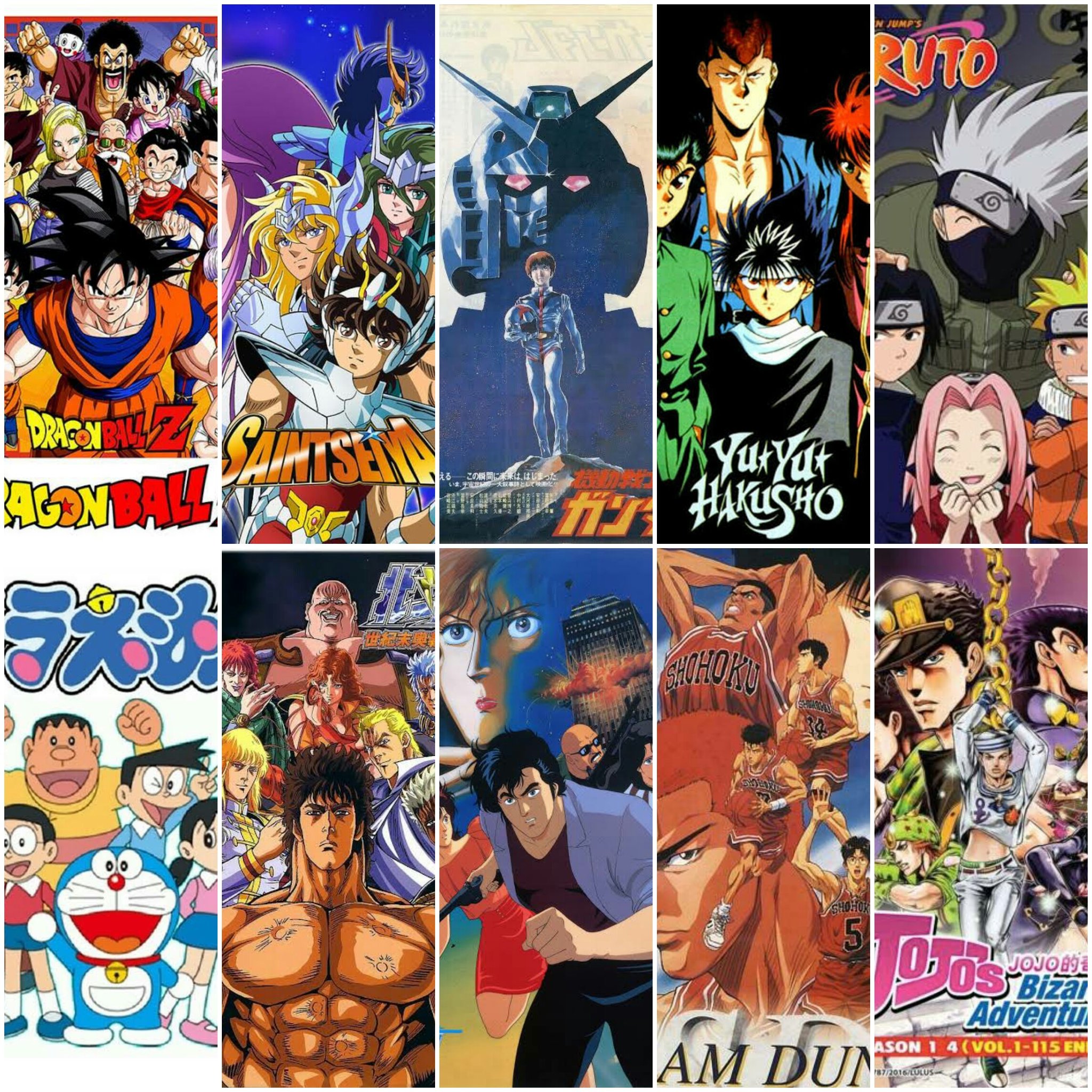 Heroi X Yu Yu Hakusho, Saint Seiya, Dragon Ball Z, Naruto, Star