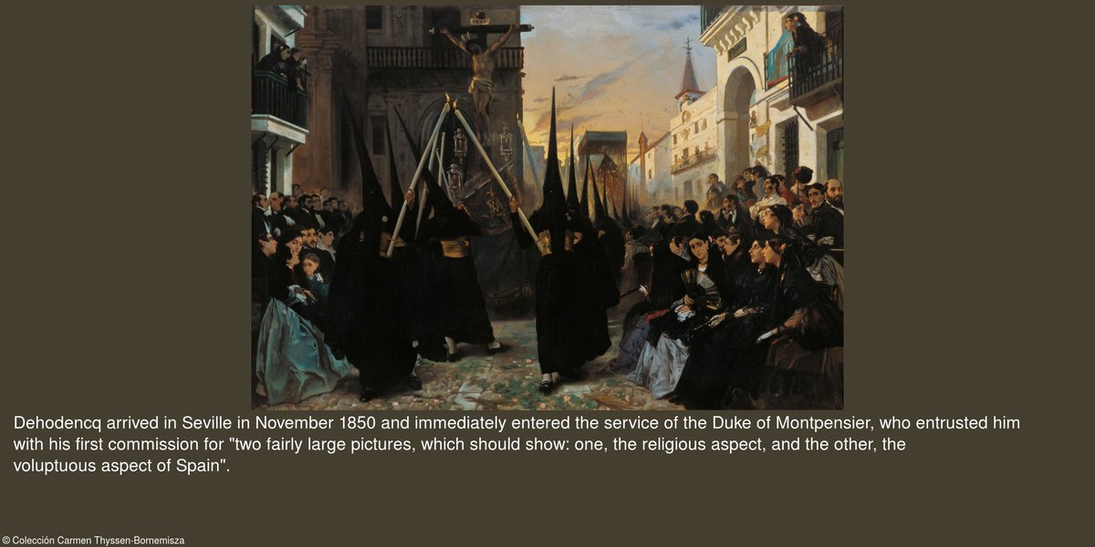 thyssenmlgbot's tweet photo. Dehodencq, Alfred
A Confraternity in Procession along Calle Génova,
@thyssenmalaga
Guess the year! #palace #Portrait
https://t.co/UE08ju2Ezv https://t.co/EDbNXEb84F
