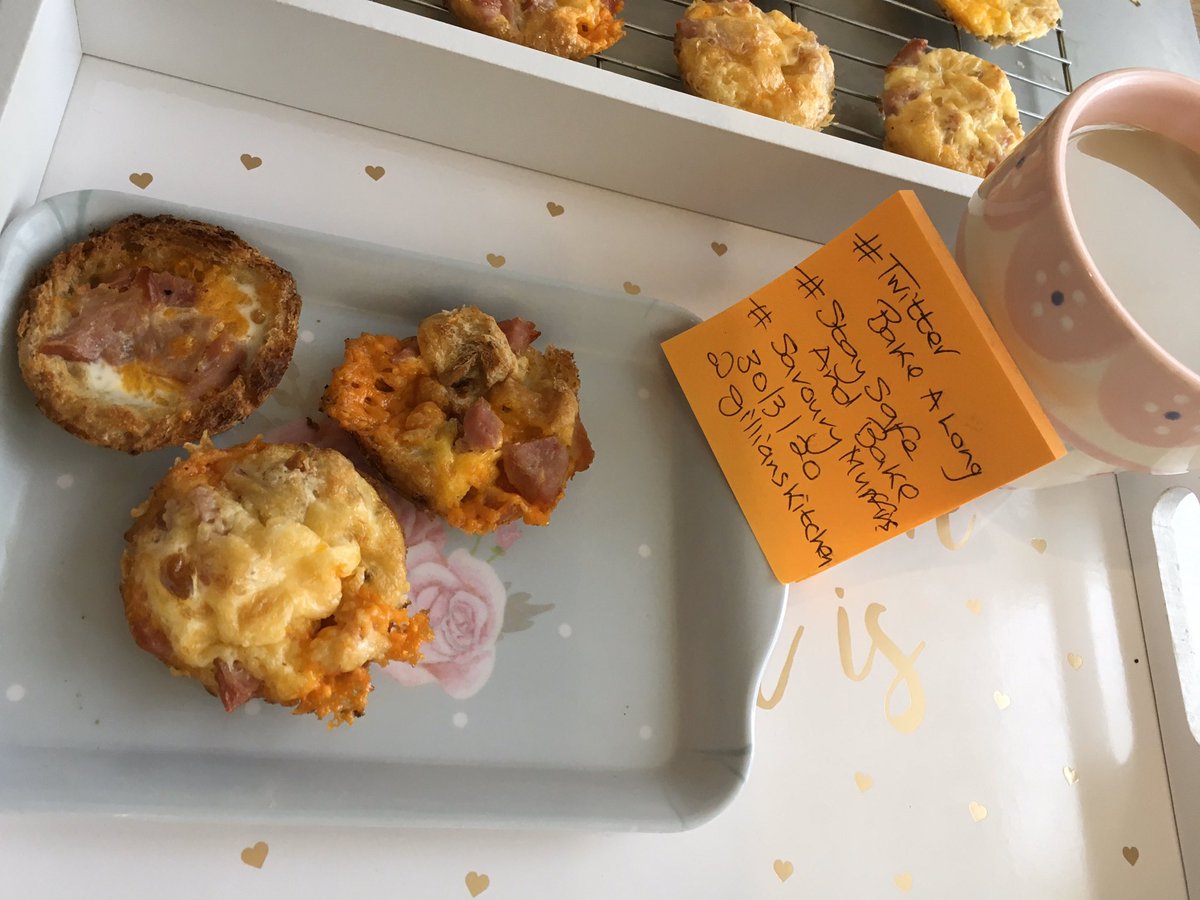 GillianVicary's tweet photo. #TwitterBakeALong #staysafeandbake @thebakingnanna1 @Rob_C_Allen absolutely delicious 😋 savoury muffins https://t.co/GD4MWoFhTb