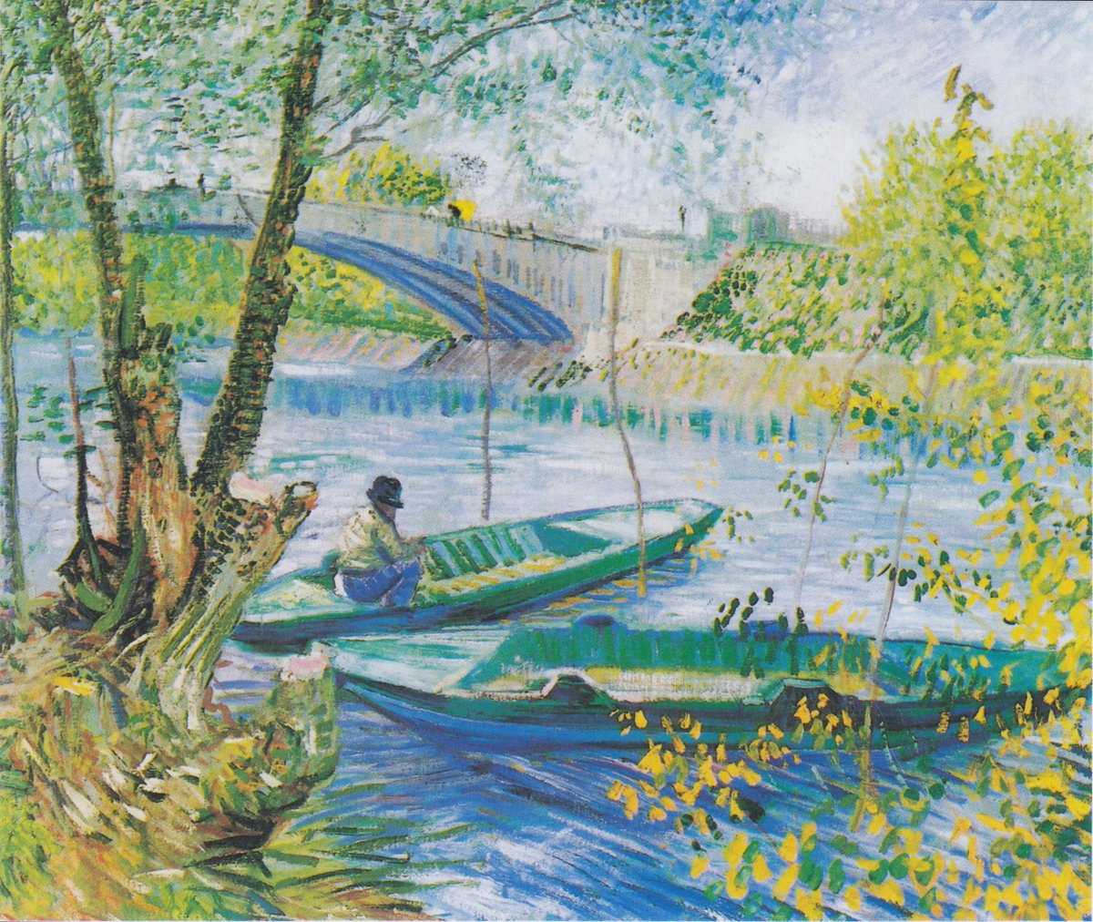 pondgitsune's tweet photo. Siccome oggi è il compleanno di Vincent van Gogh e siamo in primavera condivido:

-Ramo di mandorlo fiorito, 1890
-Le rive della Senna a Pont de Clichy in primavera, 1887
-Pescando in primavera, 1887
-Frutteto bianco, 1888 https://t.co/OVXRN8dNde