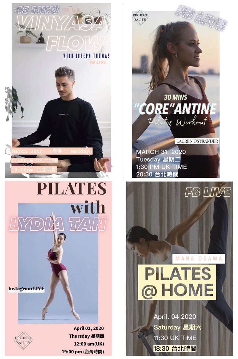 liang_george's tweet photo. ๐ง๐ปโโ๏ธStay Active with Project Sautรฉ this week. I invited my friends from all over the world including America, Singapore, Australia, and United Kingdom. Kicking off with #josephthomasโ #vinyasafow yoga class from 11:00am UK time. #live #projectsaute #facebook https://t.co/H0rv2DGMEd