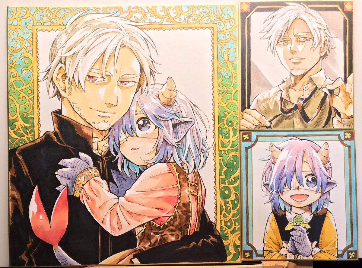 色紙を描くことになったので久々アナログでカラー。コピックとか。 