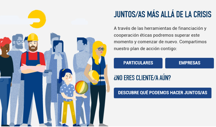 Queremos fortalecer la economía social y solidaria para acompañar la recuperación de las empresas, entidades, personas clientas y socias.

𝗗𝗲𝘀𝗰𝘂𝗯𝗿𝗲 𝗻𝘂𝗲𝘀𝘁𝗿𝗮𝘀 𝗽𝗿𝗼𝗽𝘂𝗲𝘀𝘁𝗮𝘀 𝗽𝗮𝗿𝗮 𝘀𝘂𝗽𝗲𝗿𝗮𝗿 𝗹𝗮 𝗰𝗿𝗶𝘀𝗶𝘀👇
fiarebancaetica.coop

#BancaÉtica