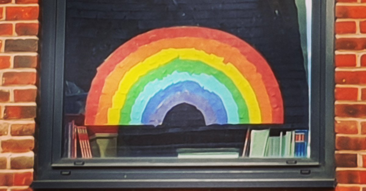 Hannah20053041's tweet photo. our artwork at school today, using collage to make our beautiful rainbow 🌈 does anyone know whether its changing to sunshines this week? ❤ #staysafe #stayhome #keyworkers https://t.co/5DId1Zgqt2