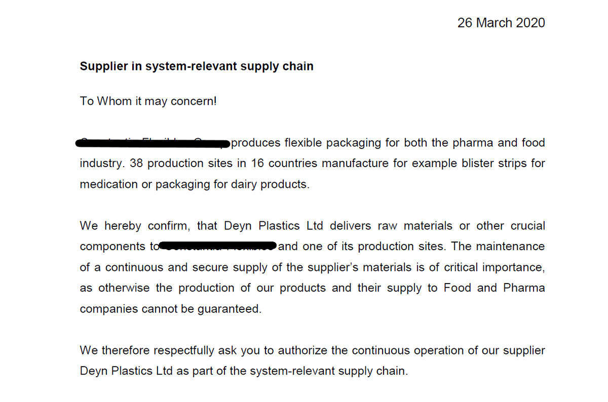DeynPlastics's tweet photo. Just a couple of the reasons why we are remaining open during this time. As a company we are doing all we can to ensure our staff are keeping safe and well during these worrying times. https://t.co/T7zwj8sfxs