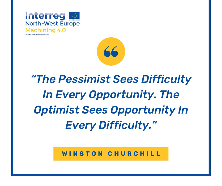 Monday Morning Motivation - “The Pessimist Sees Difficulty In Every Opportunity. The Optimist Sees Opportunity In Every Difficulty.”, Winston Churchill
#Stayhome #motivation #mondaymotivation #inspiration #monday #mondaymorning #machining #interregnwe #manufacturing #SME