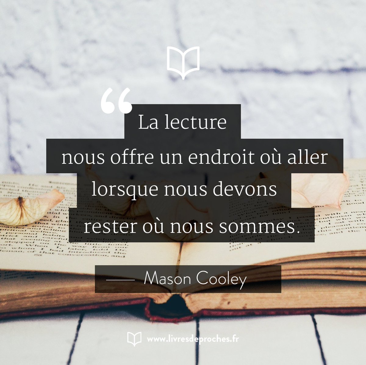 Myblio La Citation Du Lundi La Lecture Nous Offre Un Endroit Ou Aller Lorsque Nous Devons Rester Ou Nous Sommes Mason Cooley Quels Sont Les Livres Qui