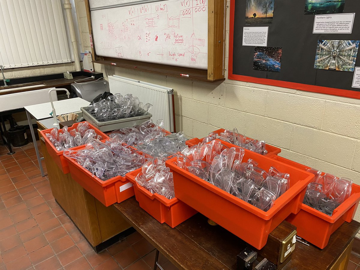 ScienceCHS's tweet photo. @officialCHS Just delivered over 400 pairs of goggles to the UHW, Cardiff. Hoping the fantastic staff there stay safe and well. https://t.co/ACalWro6bV
