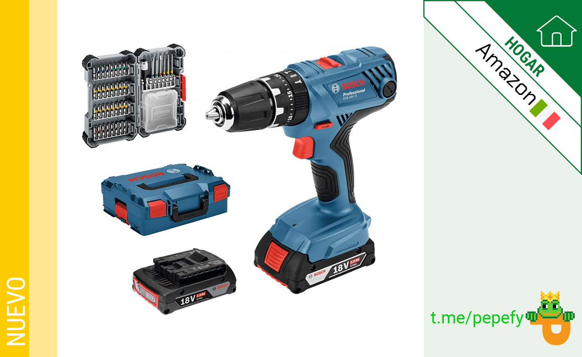 #chollos #CHOLLO Bosch Professional GSB 18V-21 Taladro percutor 108.51€ de 189€ 👉pepefy.com/hogar/bosch-pr…