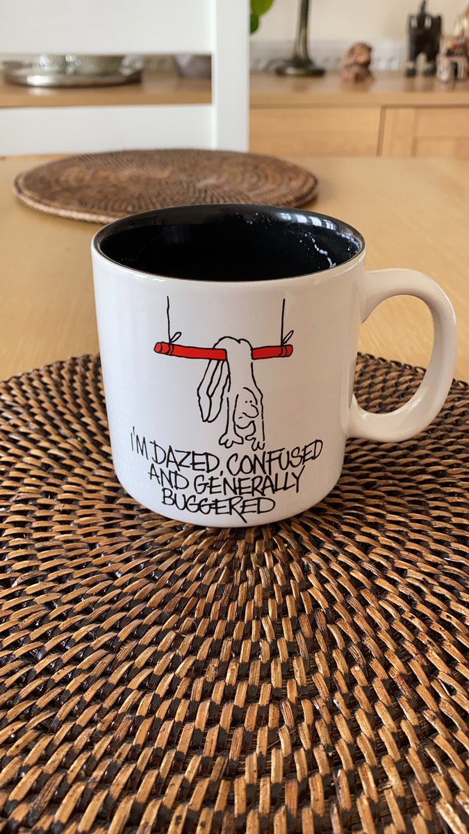 Max and I are just home from our morning walk. Time for a brew and a custard creme. Think my mug sums up how everyone’s feeling right now