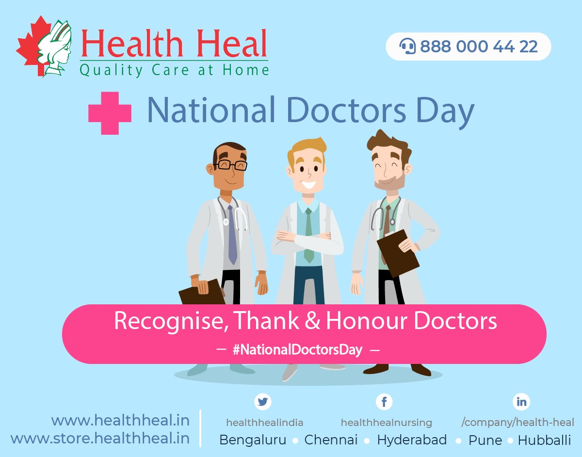 healthhealindia's tweet photo. Recognize the efforts of each and every #Doctor, #healthcare professionals, #homenurses, medical experts and #homehealthcare staff.
Stand up to shield ourselves from #Coronavirus. #StayatHome #StaySafe #NationalDoctorsDay #HealthHealIndia https://t.co/NCeBRHzcre