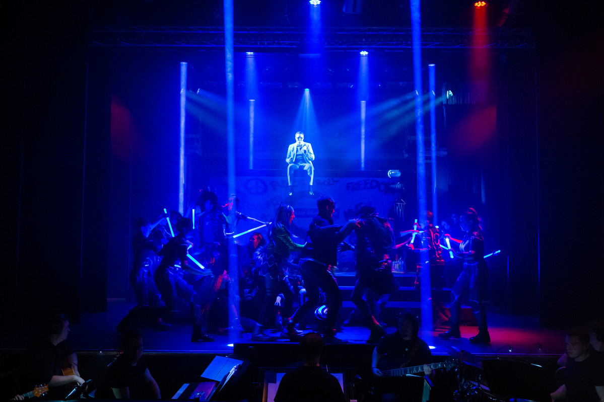 CranleighTech's tweet photo. Lighting on We Will Rock You supplied by @tsl_lighting, @Martin_Global  Mac Vipers, @Robelighting 600 &amp; 150s, @ClayPakyNews Axcor 300 beams and... https://t.co/kZRHoKRbnv