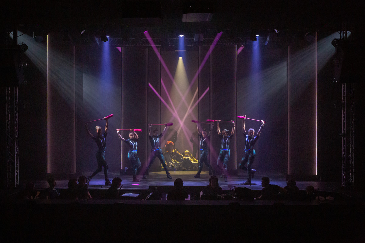CranleighTech's tweet photo. Lighting on We Will Rock You supplied by @tsl_lighting, @Martin_Global  Mac Vipers, @Robelighting 600 &amp; 150s, @ClayPakyNews Axcor 300 beams and... https://t.co/kZRHoKRbnv