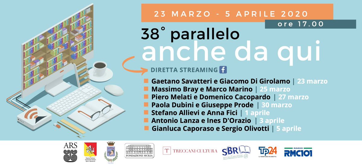 38° parallelo – anche da qui | diretta streaming
➡️<a href="/38_Parallelo/">38° Parallelo - tra libri e cantine</a> 
23 MARZO - 5 APRILE 2020