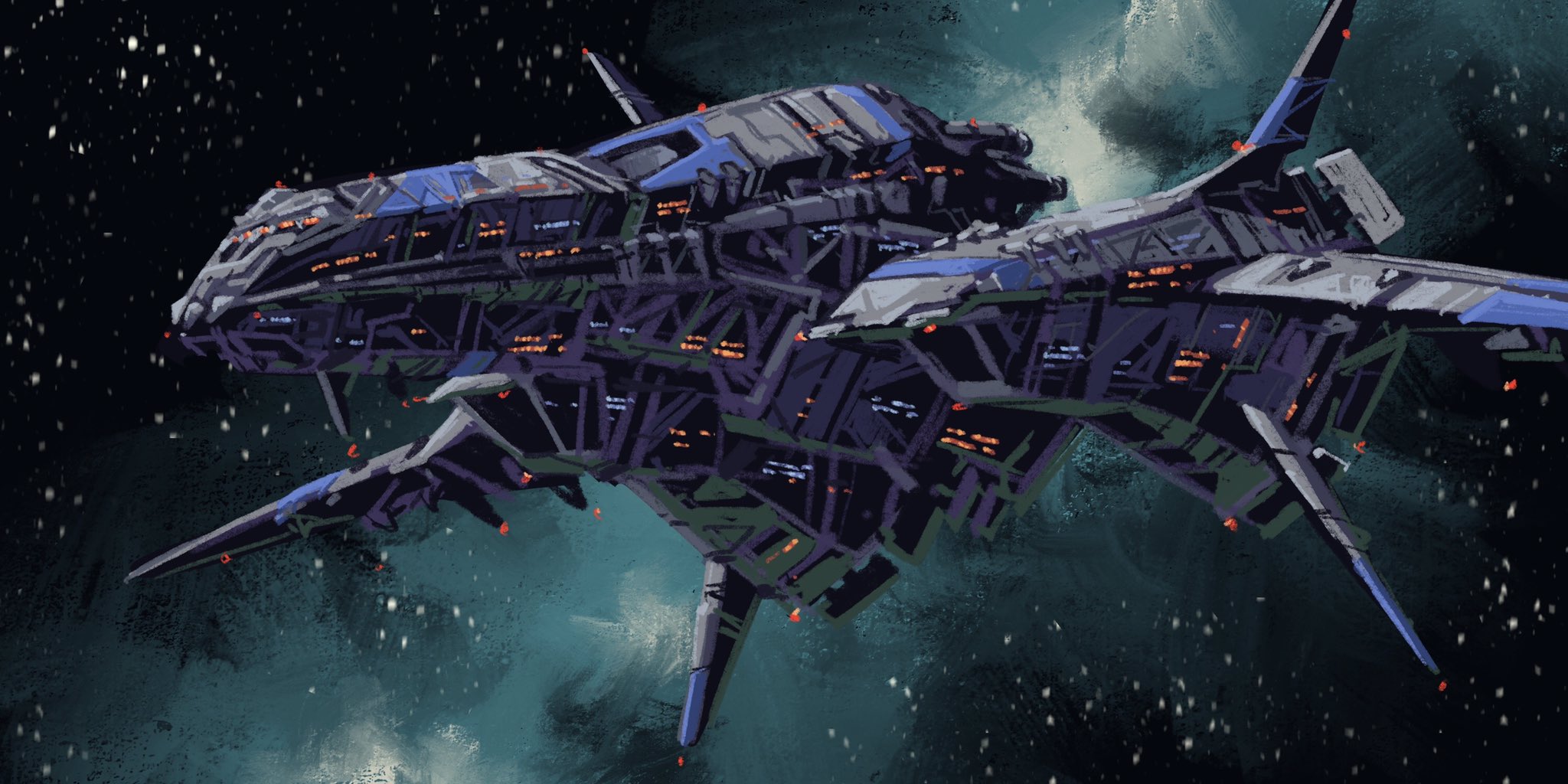 夢野れい 3月23日 個展 Sf映画やアニメで 広い宇宙から宇宙船の窓までズームするカット好き 前にツイートしたヤツの逆